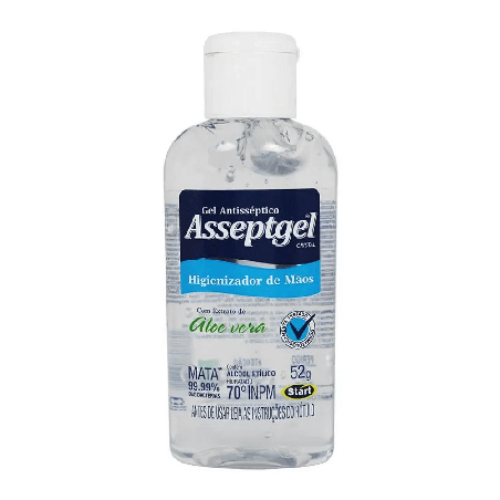 Álcool em Gel 70% Asseptgel Cristal 52g