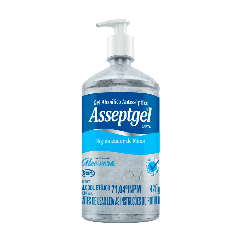 Álcool em Gel 70% Asseptgel Cristal Pump 420g