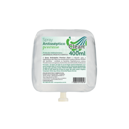 Refil Álcool 70% Spray Clean Premisse 400ml