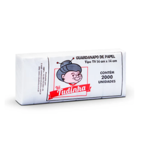 Guardanapos TV 14x14 Vó Tudinha com 2.000 unidades