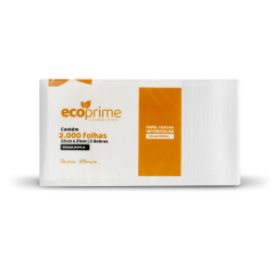 Papel Interfolha Ecoprime C/ 2000 Folhas de 2 Dobras Folha Dupla