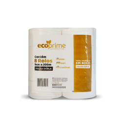 Papel Higiênico Rolão Ecoprime 8 Rolos de 200 Metros