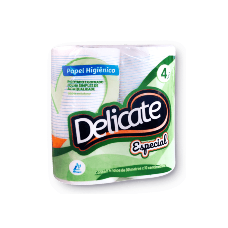Papel Higiênico Delicate Especial Branco Folha Simples 16x4x30m