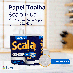 Papel Toalha Folha Dupla Scala Plus 120 folhas