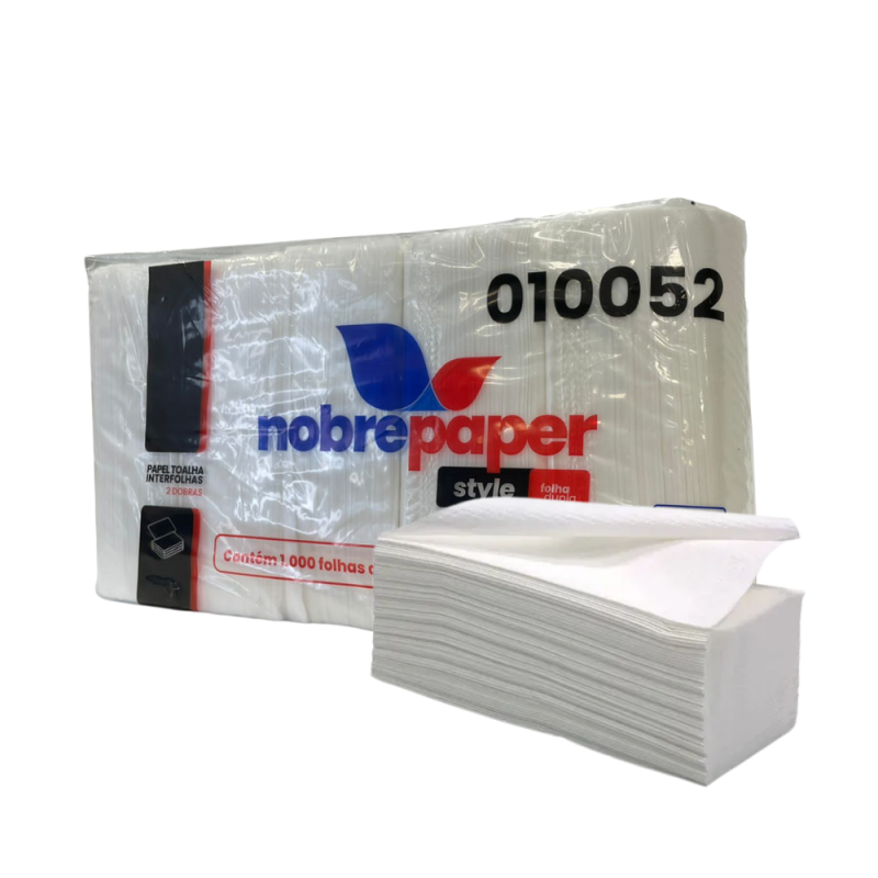 Papel Interfolha Folha Dupla 2 Dobras 100% Celulose 22,5x21cm Nobre 1000 folhas