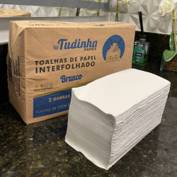 Papel Interfolha 2 Dobras Branco 20x21cm Folha Simples Vó Tudinha