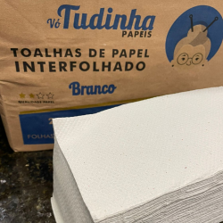 Papel Interfolha 2 Dobras Branco 20x21cm Folha Simples Vó Tudinha