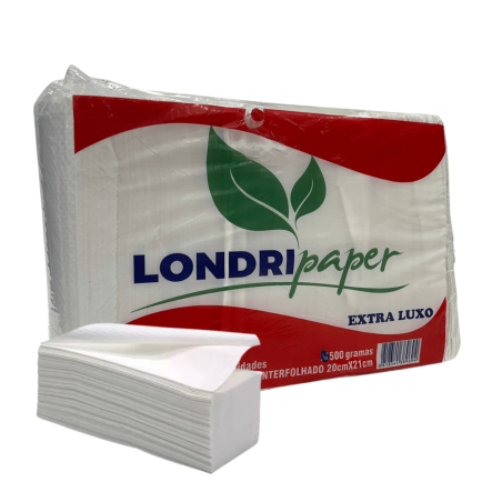 Papel Interfolha Extra Luxo 20x21cm 2 dobras folha simples LondriPaper