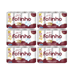 Papel Higiênico Folha Dupla Fofinho 6 pacotes com 16 rolos de 30 metros