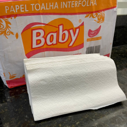 Papel Interfolha 100% celulose 20x21 2 dobras folha simples Baby com 1.000 folhas