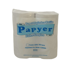 Papel Higiênico Rolão Folha Simples Papyer 8 rolos