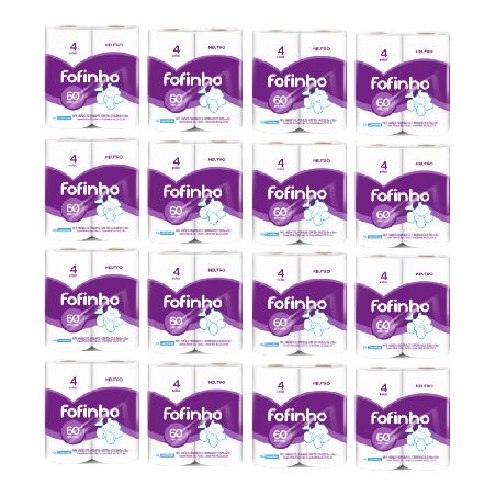 Papel Higiênico Folha Simples Fofinho 16 pacotes com 4 rolos de 60m