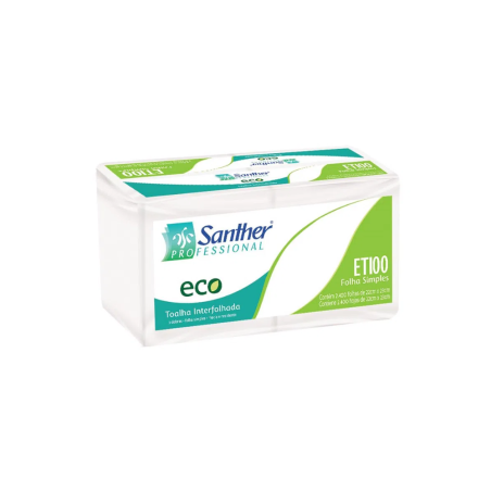 Papel Interfolha 100% Celulose 3 Dobras Santher Eco 2.400 folhas