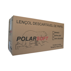 Lençol Hospitalar de Papel 50x50 Branco Polar Caixa com 6 rolos