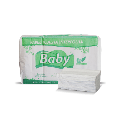 Papel Interfolha 2 Dobras Folha Simples 100% Celulose Baby 1.000 folhas