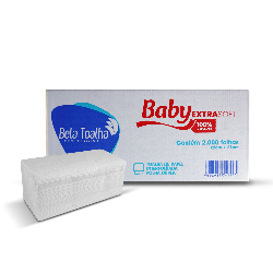 Papel Interfolha 100% Celulose Folha Dupla Baby 2.000 folhas