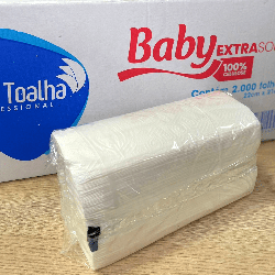 Papel Interfolha 100% Celulose Folha Dupla Baby 2.000 folhas