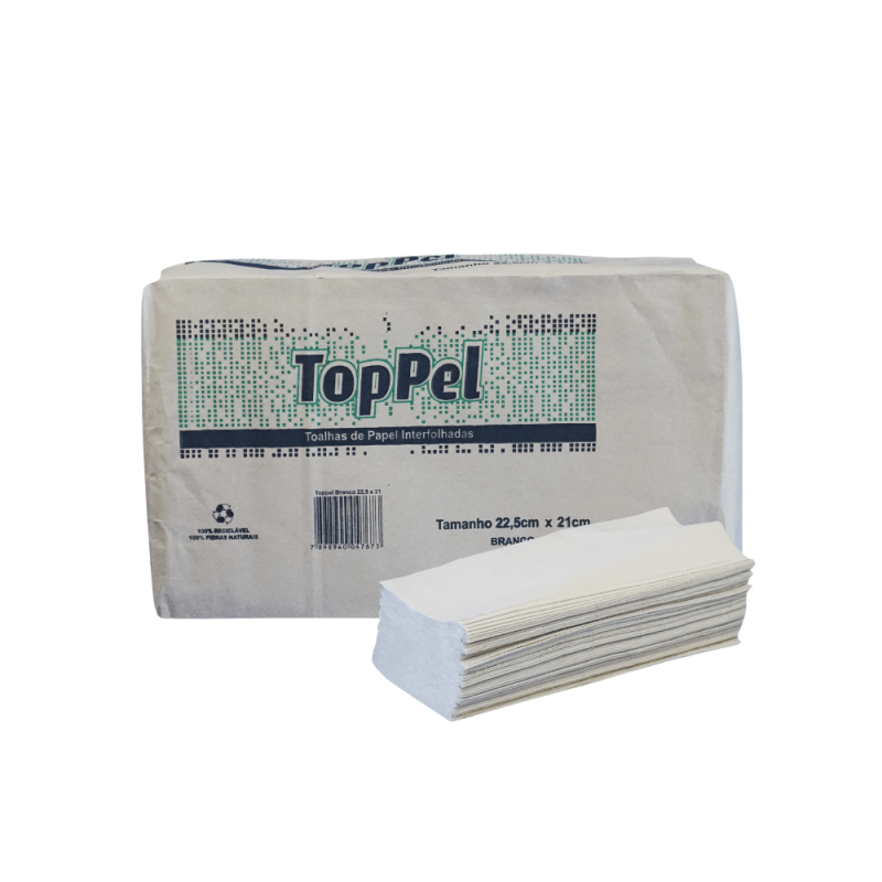 Papel Interfolha Branco Folha Simples Toppel 750gr