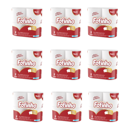 Papel Higiênico Folha Dupla Fofinho 24 pacotes com 4 rolos cada de 30m