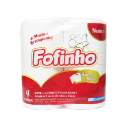 Papel Higiênico Folha Dupla Fofinho 24 pacotes com 4 rolos cada de 30m
