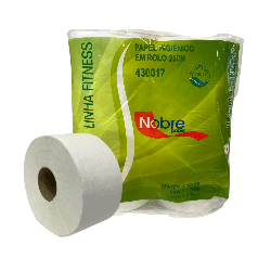 Papel Higiênico Rolão 100% Celulose Folha Simples Fitness Nobre 8 rolos de 250m