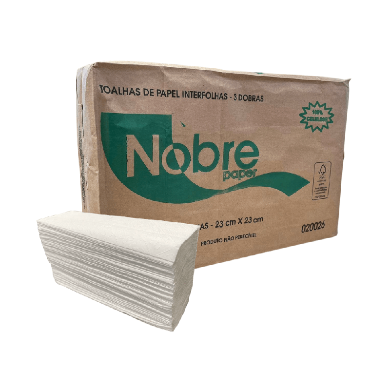 Papel Interfolha 100% Celulose 3 Dobras Nobre 1.000 Folhas