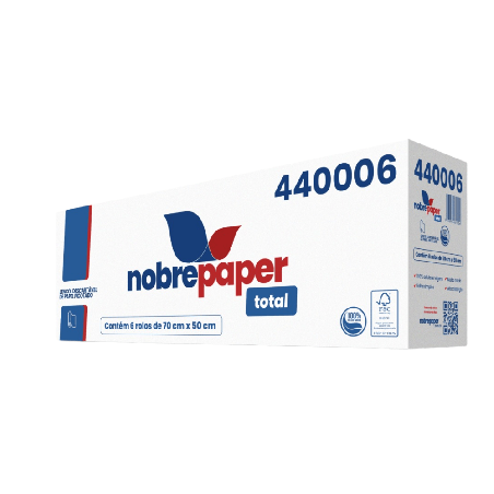 Lençol Hospitalar de Papel 70x50 100% Celulose Nobre Caixa com 6 rolos