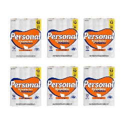 Papel Higiênico Folha Simples Personal  6 pacotes contendo 12 rolos com 30m