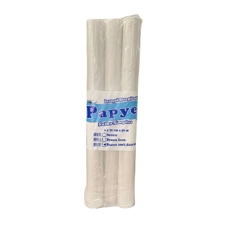 Lençol Hospitalar de Papel 100% Celulose 70x50 Papyer Fardo com 6 rolos