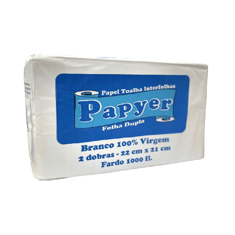 Papel Interfolha 100% Celulose Folha Dupla Papyer 1.000 folhas