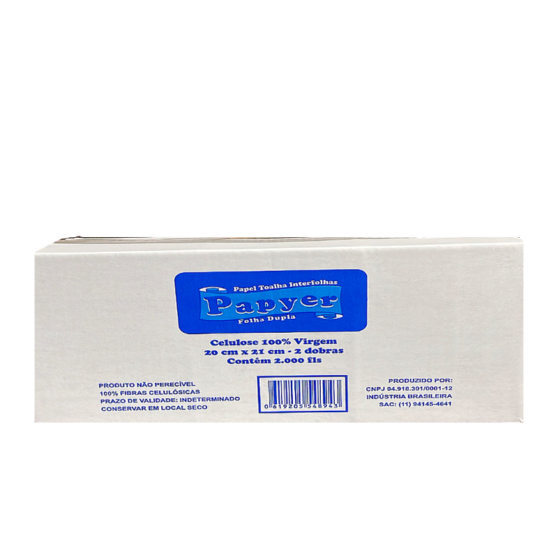 Papel Interfolha 100% Celulose Folha Simples Papyer 1.000 folhas