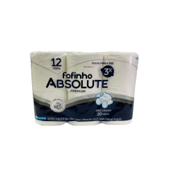 Papel Higiênico Folha Tripla Fofinho Absolute 8 pacotes de 12 rolos com 20m
