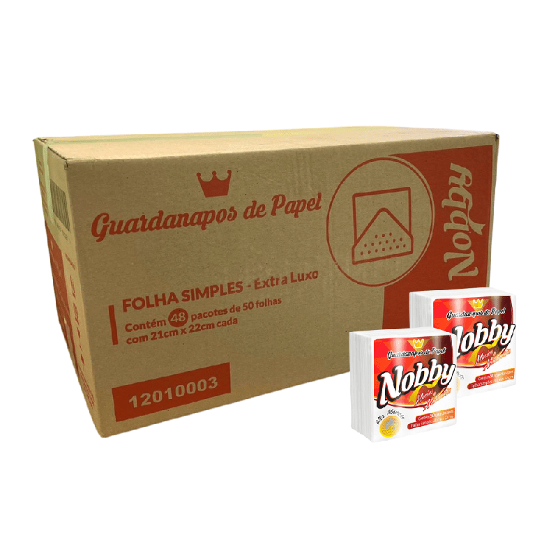 Guardanapo 21x22cm folha simples Nobby com 2.400 folhas