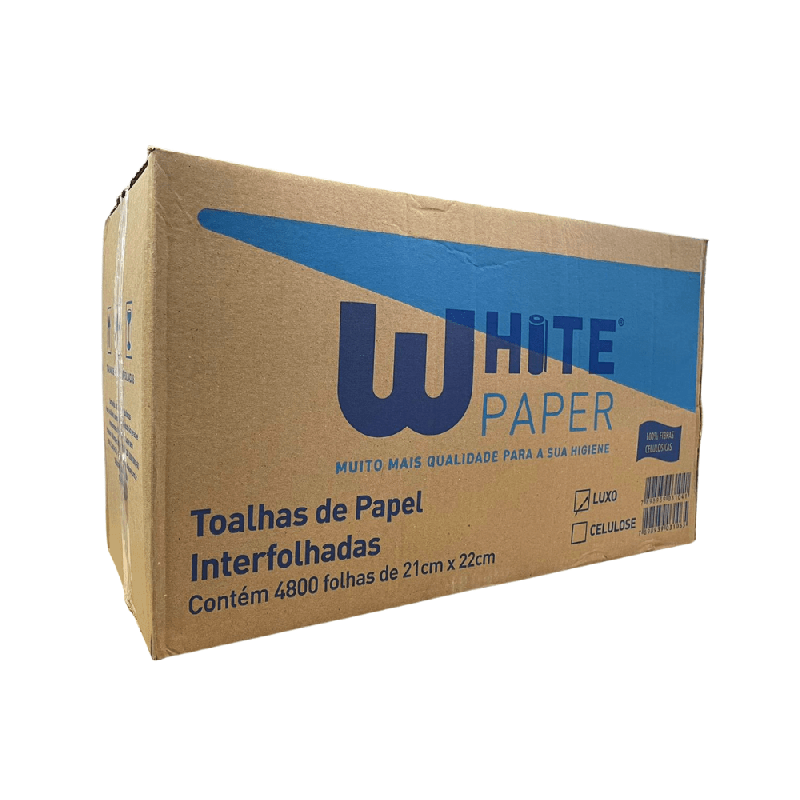 Papel Interfolha Luxo 2 Dobras White Paper 4.800 folhas