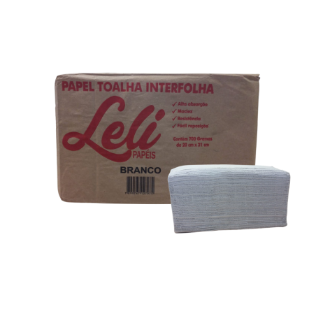 Papel Interfolha 2 Dobras Folha Simples Branco Leli 700g