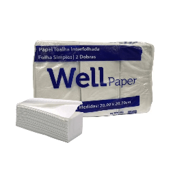 Papel Interfolha 100% Celulose Folha Simples Wellpapper