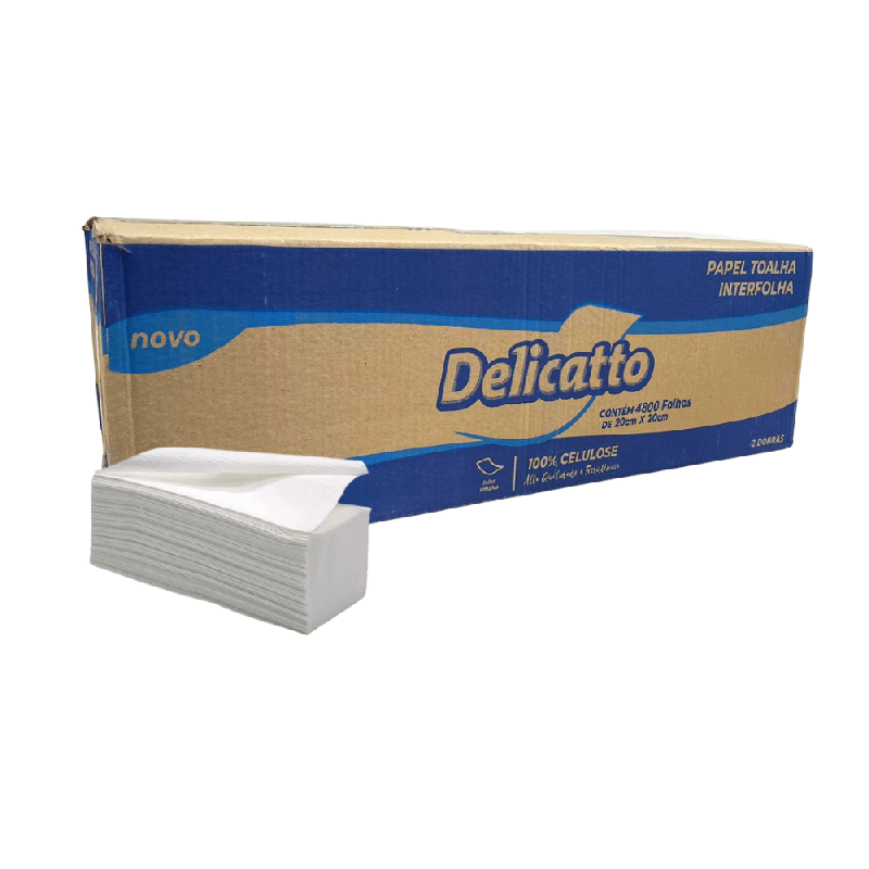 Papel Interfolha Folha Simples 100% Celulose Delicatto 4.800 folhas