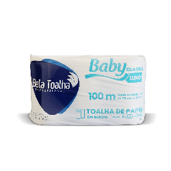 Papel Toalha Bobina Luxo Baby com 6 rolos de 100 metros
