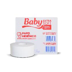 Papel Higiênico Rolão Folha Dupla 100% Celulose Baby Extra Soft 8 rolos de 250m