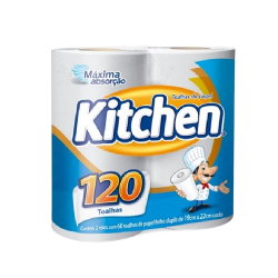 Papel Toalha Folha Dupla Kitchen 120 folhas