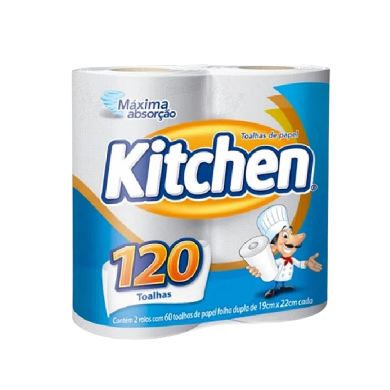 Papel Toalha Folha Dupla Kitchen 120 folhas