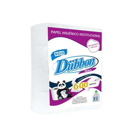 Papel Higiênico Rolão Folha Simples Branco Dubbon 8 rolos de 600m