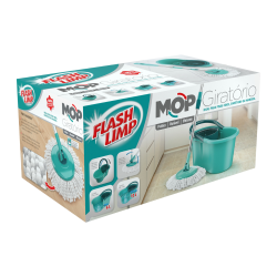 Balde Mop Giratório Flash limp Indicado para Limpeza de pisos frios, sintéticos ou madeira