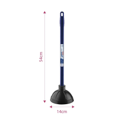 Desentupidor Sanitário de Borracha com Cabo em Madeira Azul Sanilux Bettanin BT479