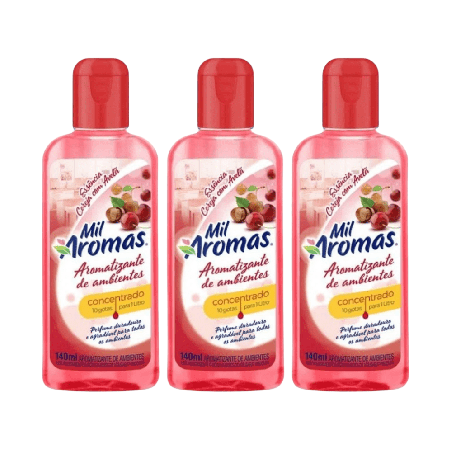 Limpador Perfumado Concentrado Cereja e Avelã Mil Aromas 140ml 3 unidades