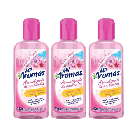 Limpador Perfumado Concentrado Floral Mil Aromas 140ml 3 unidades