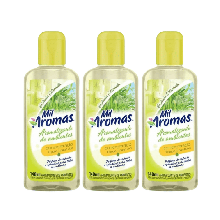 Limpador Perfumado Concentrado Citronela Mil Aromas 140ml 3 unidades