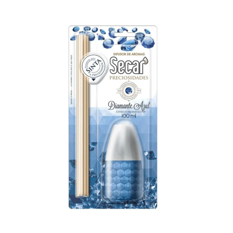 Difusor de Aromas Preciosidades Diamante Cítrico Aromático Azul Secar 100ml