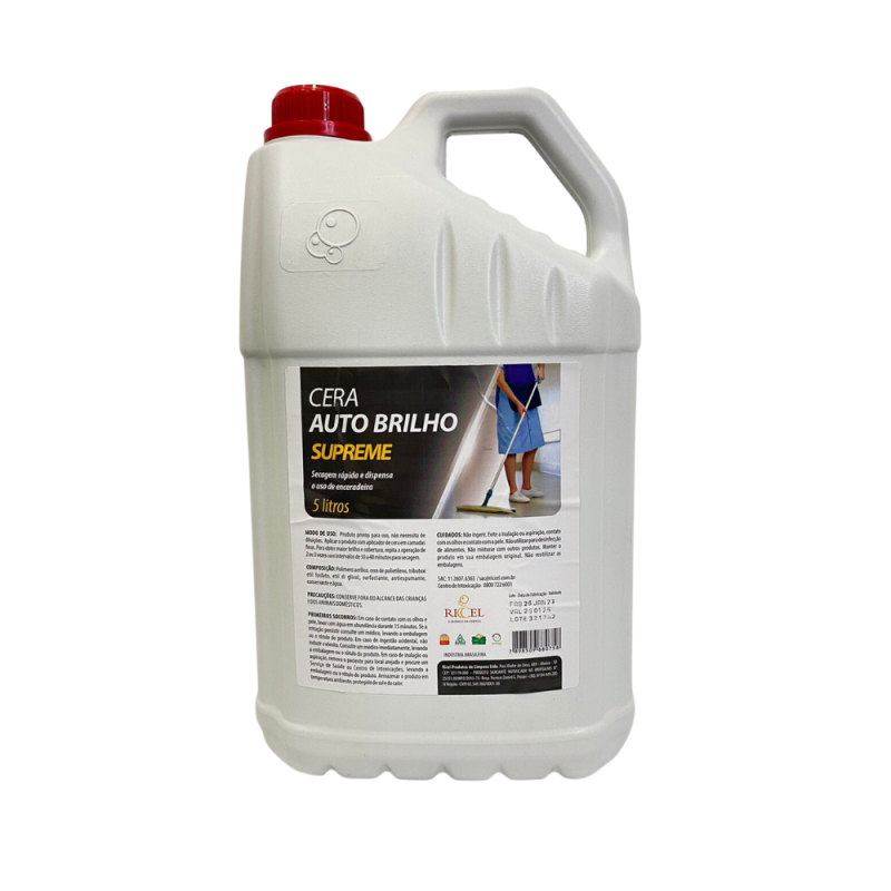 Cera Acrílica Auto Brilho Supreme Riccel 5l