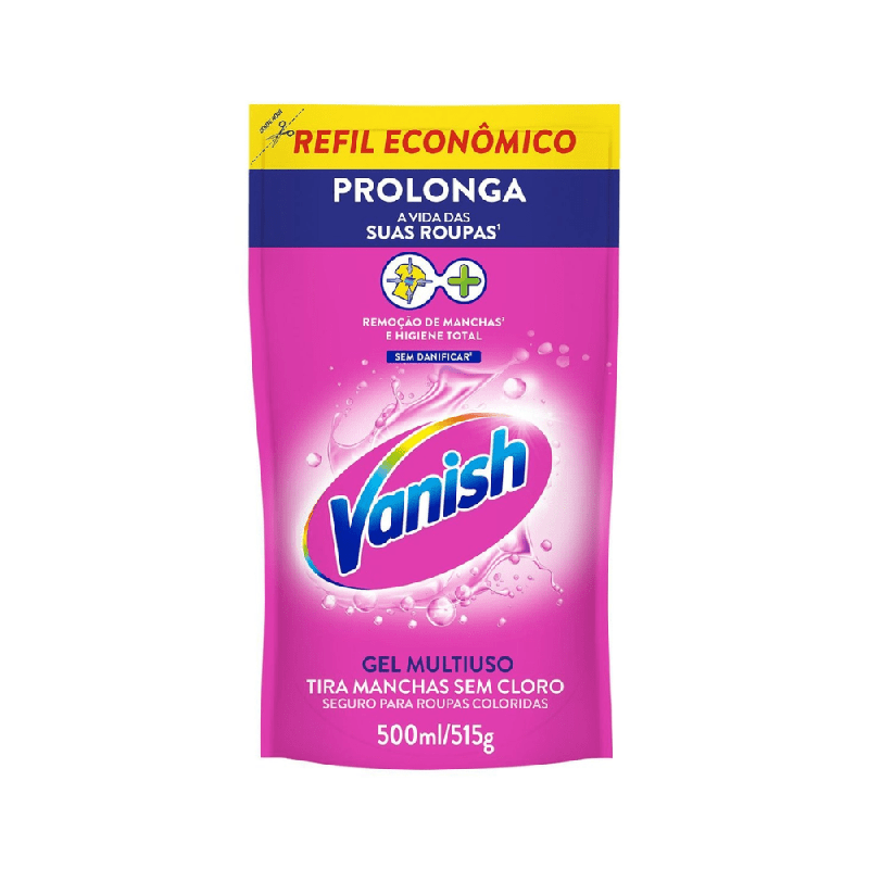 Refil Alvejante Tira Manchas Vanish 500ml Indicado para Roupas Brancas e Coloridas